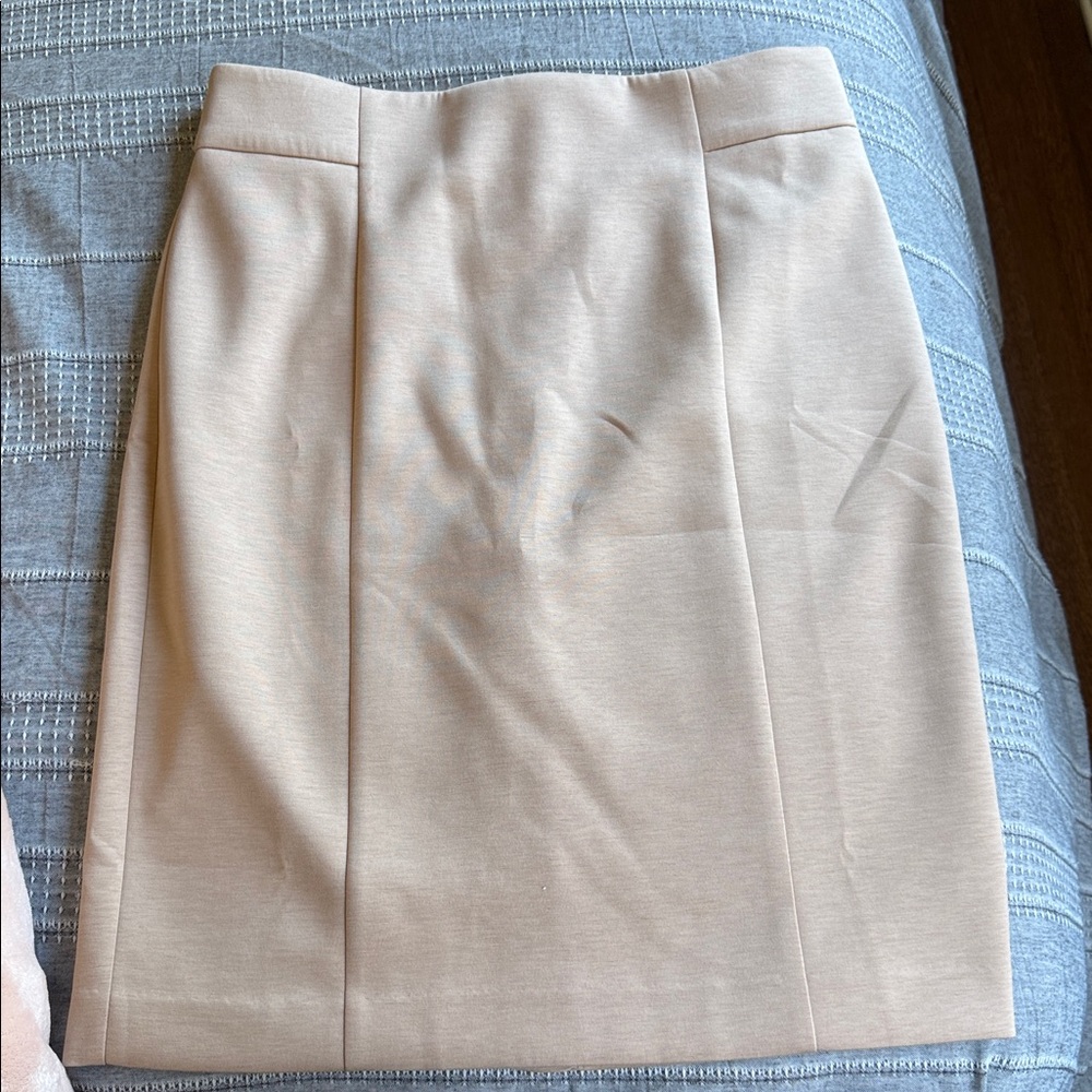 Ann Taylor heather beige double knit skirt
Size 14p petite